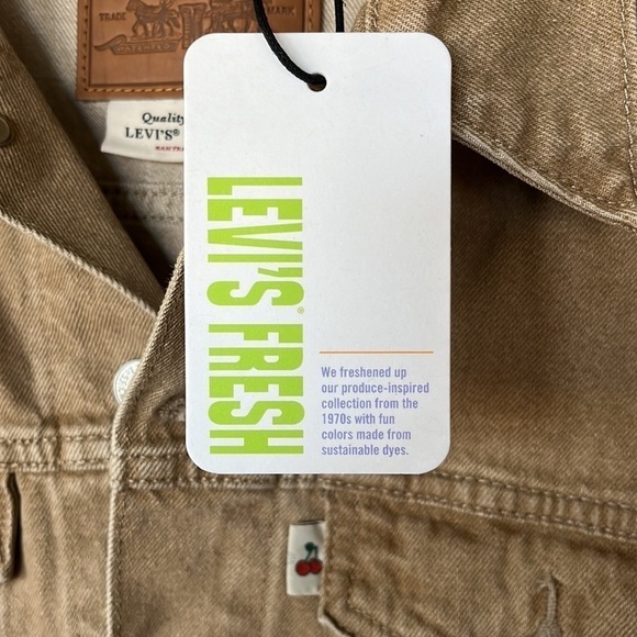 Brand New Levi's Fresh Produce Sustainable Dyes Cherry Neutral Jean Jacket - Picture 11 of 13